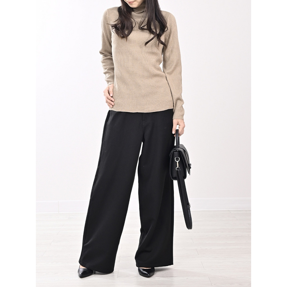 モックネックリブニット 大きいサイズ レディース24