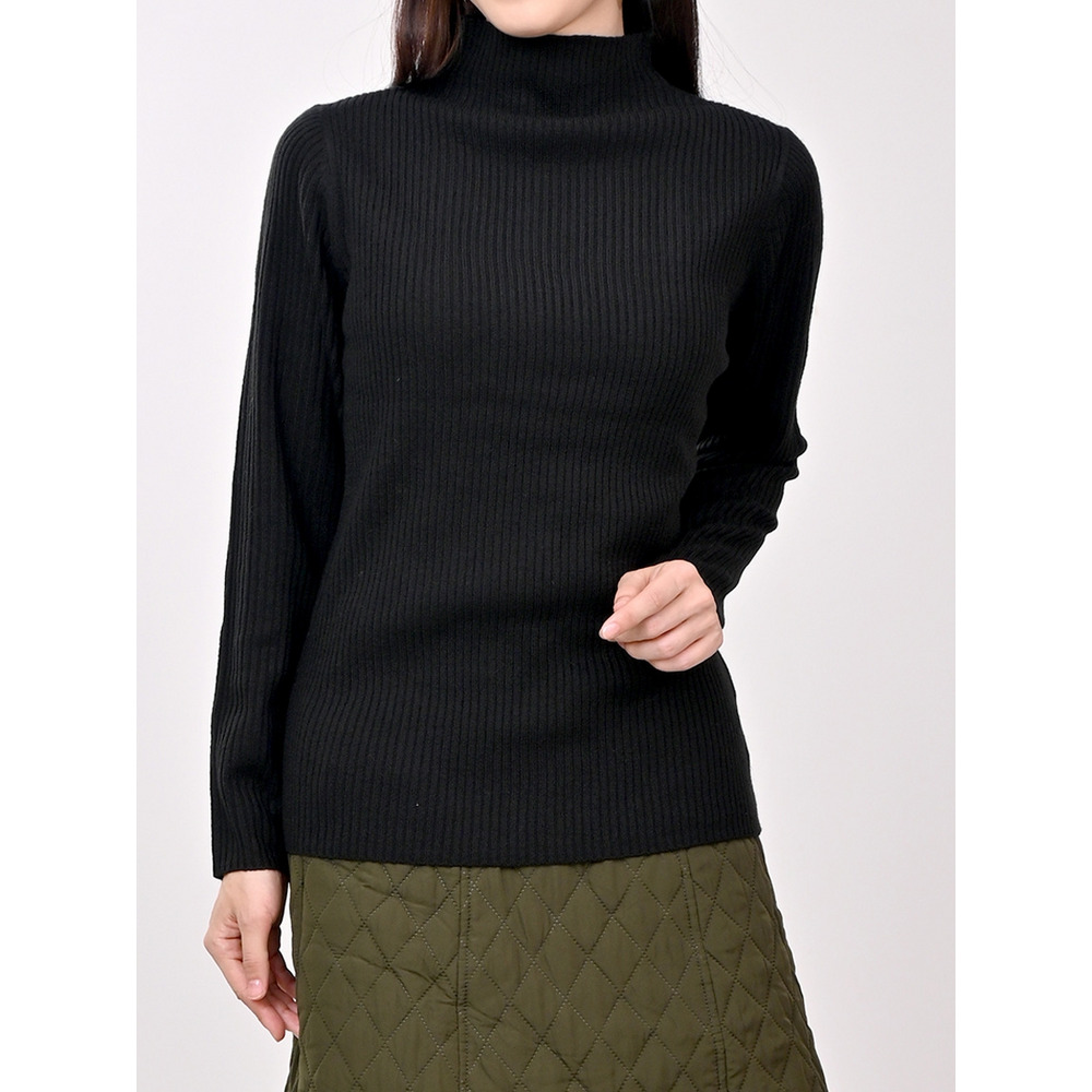 モックネックリブニット 大きいサイズ レディース1