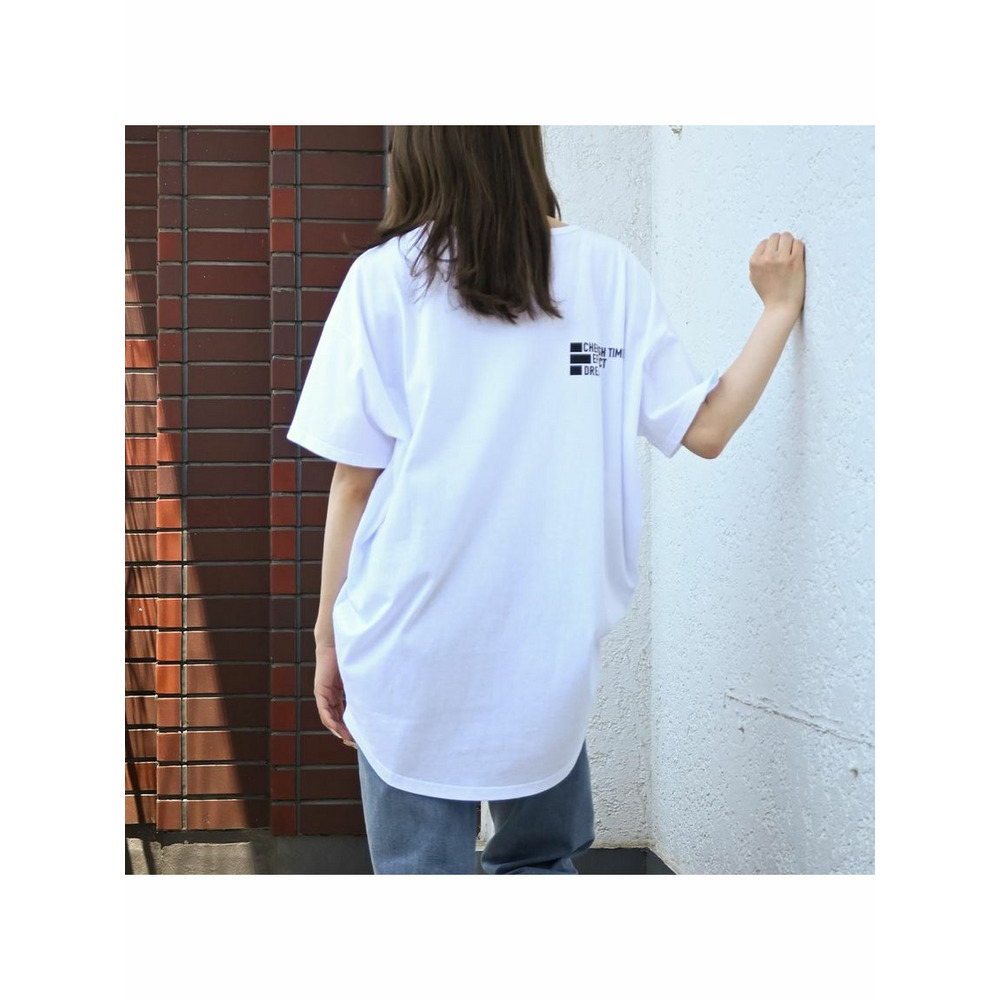 フロントバックロゴプリント オーバーサイズTシャツ　大きいサイズレディース15