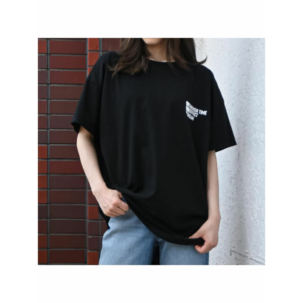 フロントバックロゴプリント オーバーサイズTシャツ　大きいサイズレディース16