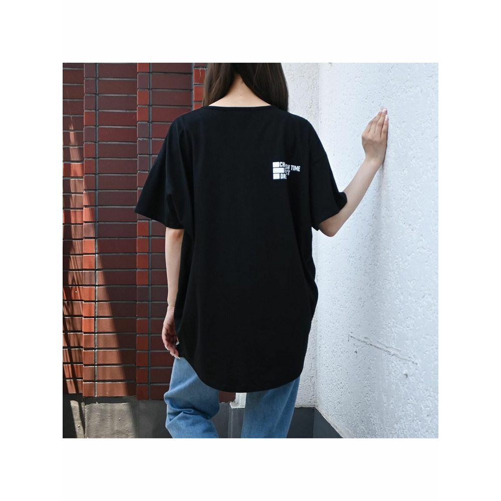 フロントバックロゴプリント オーバーサイズTシャツ　大きいサイズレディース18