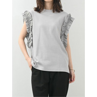 ボリュームフリル袖リブトップス