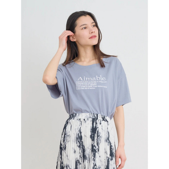【接触冷感】Aimableロゴ刺繍Tシャツ【アリノマ/Alinoma】 【接触冷感】Aimableロゴ刺繍Tシャツ【アリノマ/Alinoma】
