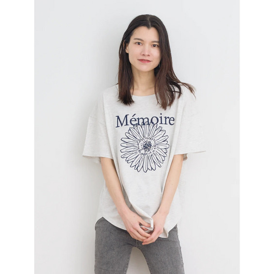 【接触冷感】フラワー×ロゴ刺繍Tシャツ【アリノマ/Alinoma】 【接触冷感】フラワー×ロゴ刺繍Tシャツ【アリノマ/Alinoma】