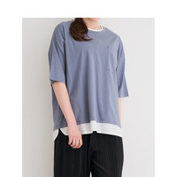 【接触冷感】USAコットンフェイクレイヤードTシャツ