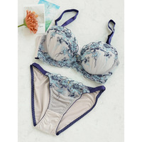【WEB限定】[D85-I95]【脇高】ブルームレースブラ＆ショーツ(モールドカップ)