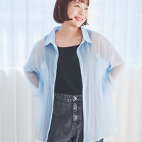 [SET]ラメ楊柳シアーシャツ×タンクトップ