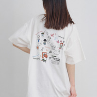 落書き風刺繍Tシャツ