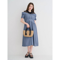 【WEB限定】レースオフショルドッキングワンピース