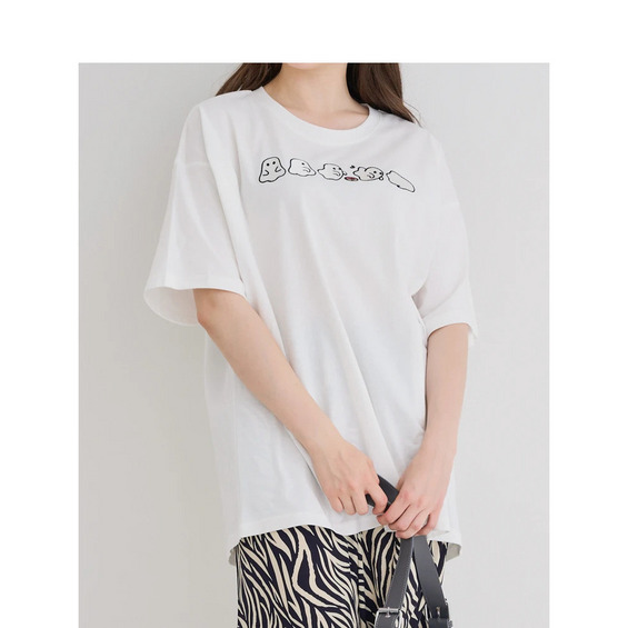コロコロおばけ刺繍Tシャツ【アリノマ/Alinoma】 コロコロおばけ刺繍Tシャツ【アリノマ/Alinoma】