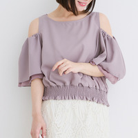 【WEB限定】肩開きフレアスリーブトップス