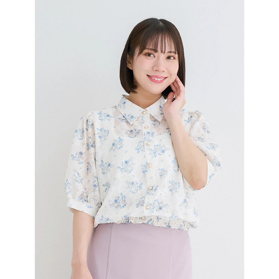 小花柄カットレースブラウス【アリノマ/Alinoma】 小花柄カットレースブラウス【アリノマ/Alinoma】