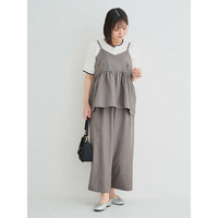 [SET]ZIPビスチェ×ワイドパンツ