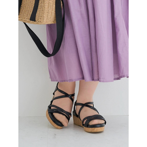 【la farfa SHOES/ラ・ファーファシューズ】ストラップウエッジサンダル【アリノマ/Alinoma】 【la farfa SHOES/ラ・ファーファシューズ】ストラップウエッジサンダル【アリノマ/Alinoma】
