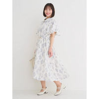 花柄フレアスリーブワンピース