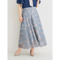 【WEB限定】花柄メッシュスカート