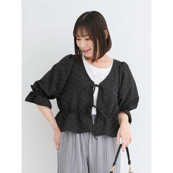【WEB限定】ビジュージョーゼットリボンカーディガン【アリノマ/Alinoma】 【WEB限定】ビジュージョーゼットリボンカーディガン【アリノマ/Alinoma】