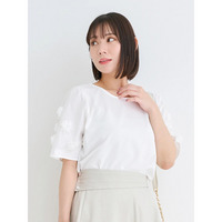 【WEB限定】5分袖フラワースリーブトップス