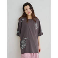 フラワーロゴ刺繍Tシャツ