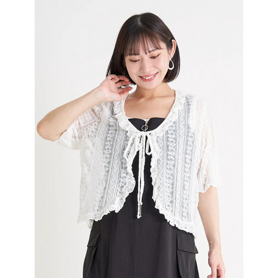 【WEB限定】レースフリルカーディガン【アリノマ/Alinoma】 【WEB限定】レースフリルカーディガン【アリノマ/Alinoma】