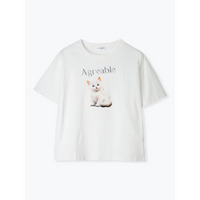 レースリボンネコプリントTシャツ