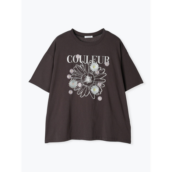 メニーフラワー刺繍Tシャツ【アリノマ/Alinoma】 メニーフラワー刺繍Tシャツ【アリノマ/Alinoma】