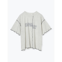 リメイク風ロゴプリントメローTシャツ