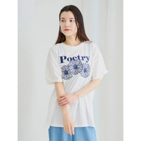 フラワー刺繍×ラインストーンTシャツ