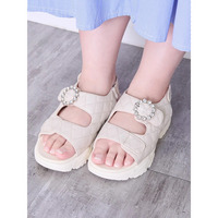【la farfa SHOES/ラ・ファーファシューズ】ビジューバックル厚底スポーツサンダル