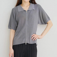 【WEB限定】襟付きZIPニットトップス