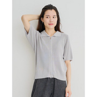 【WEB限定】襟付きZIPニットトップス