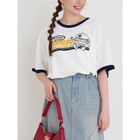 ハンバーガープリントリンガーTシャツ