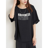 【接触冷感・吸水速乾】ふくれジャガード５分袖ロゴTシャツ