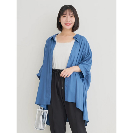 【接触冷感】ドレープドルマンシャツ【アリノマ/Alinoma】 【接触冷感】ドレープドルマンシャツ【アリノマ/Alinoma】