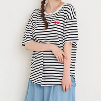 チェリー刺繍Tシャツ（無地・ボーダー柄）