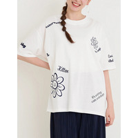 フラワー×ロゴ刺繍Tシャツ
