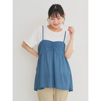 [SET]ギャザーキャミソール×Tシャツ