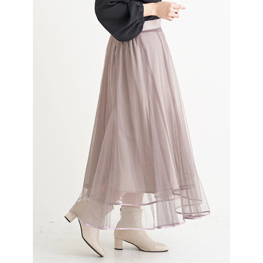 チュールパイピングマーメイドスカート3