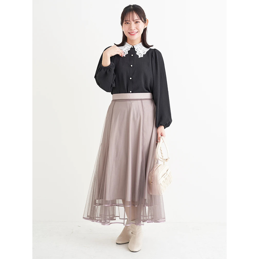 チュールパイピングマーメイドスカート5