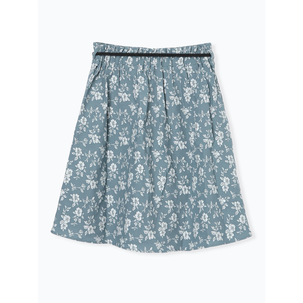 ベルト付き花柄ジャガードフレアスカート21