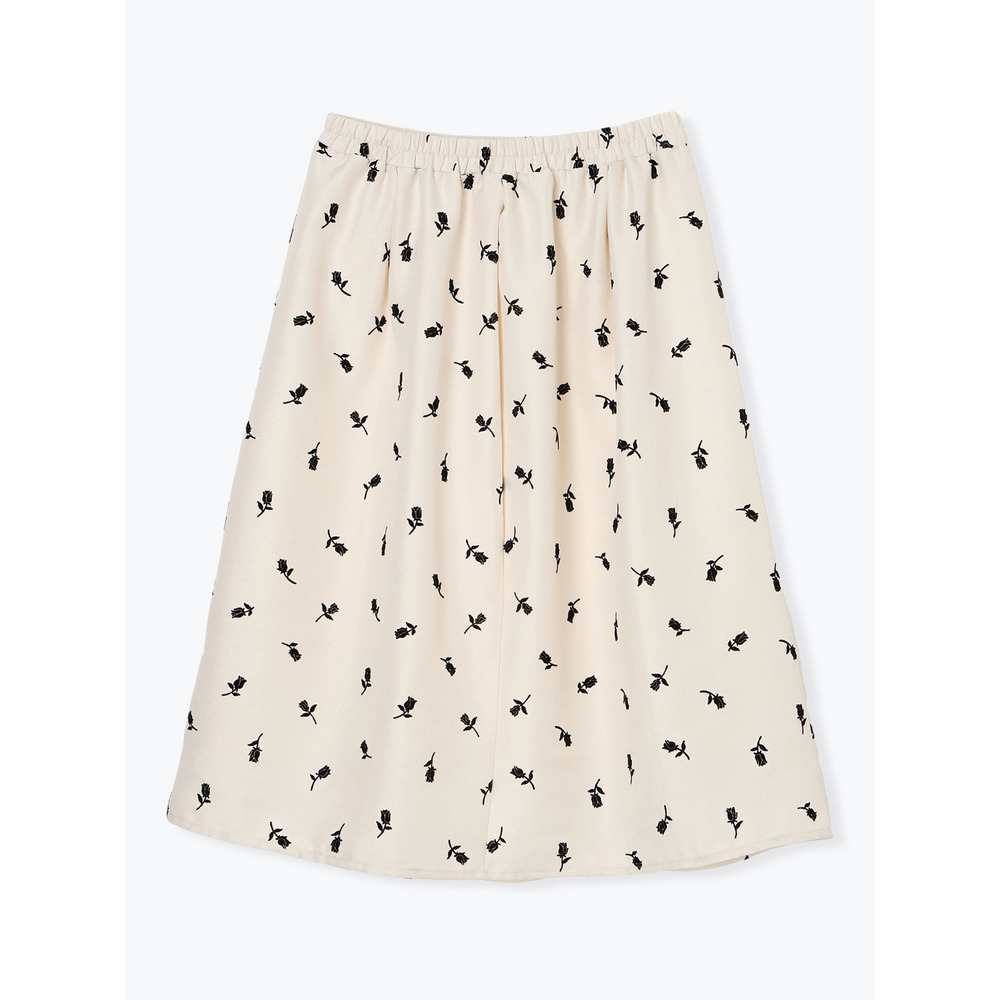 フロッキープリントミディスカート(花柄・ドット柄)24