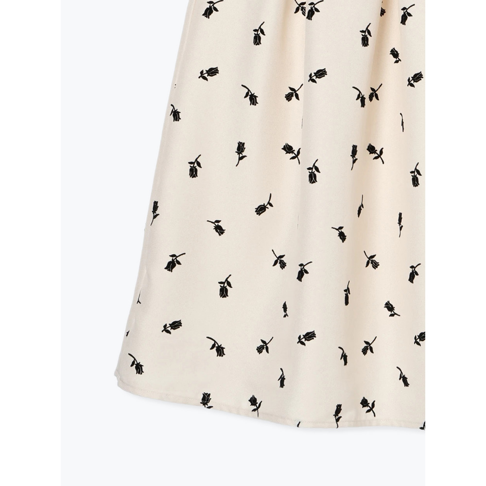 フロッキープリントミディスカート(花柄・ドット柄)27