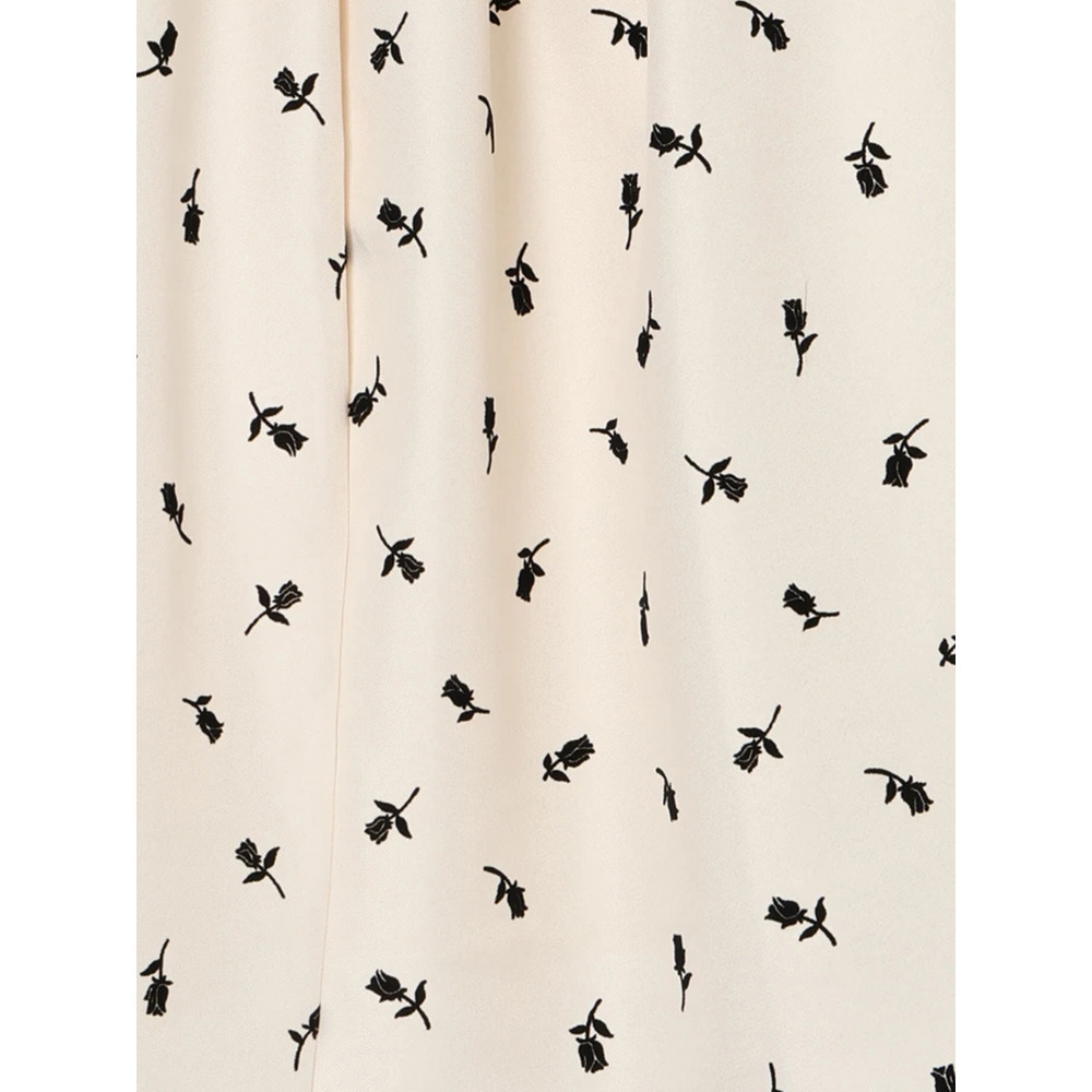 フロッキープリントミディスカート(花柄・ドット柄)29