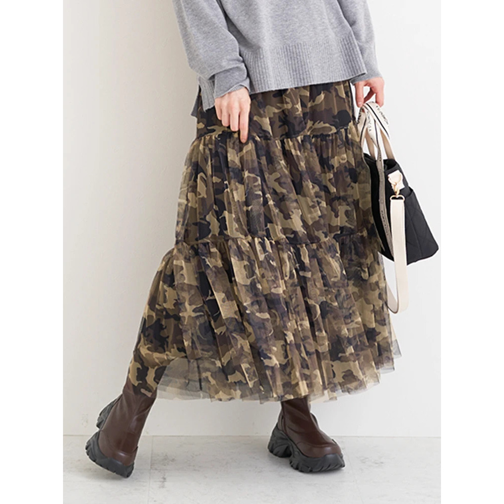 チュールティアードスカート(レオパード柄・迷彩柄)14