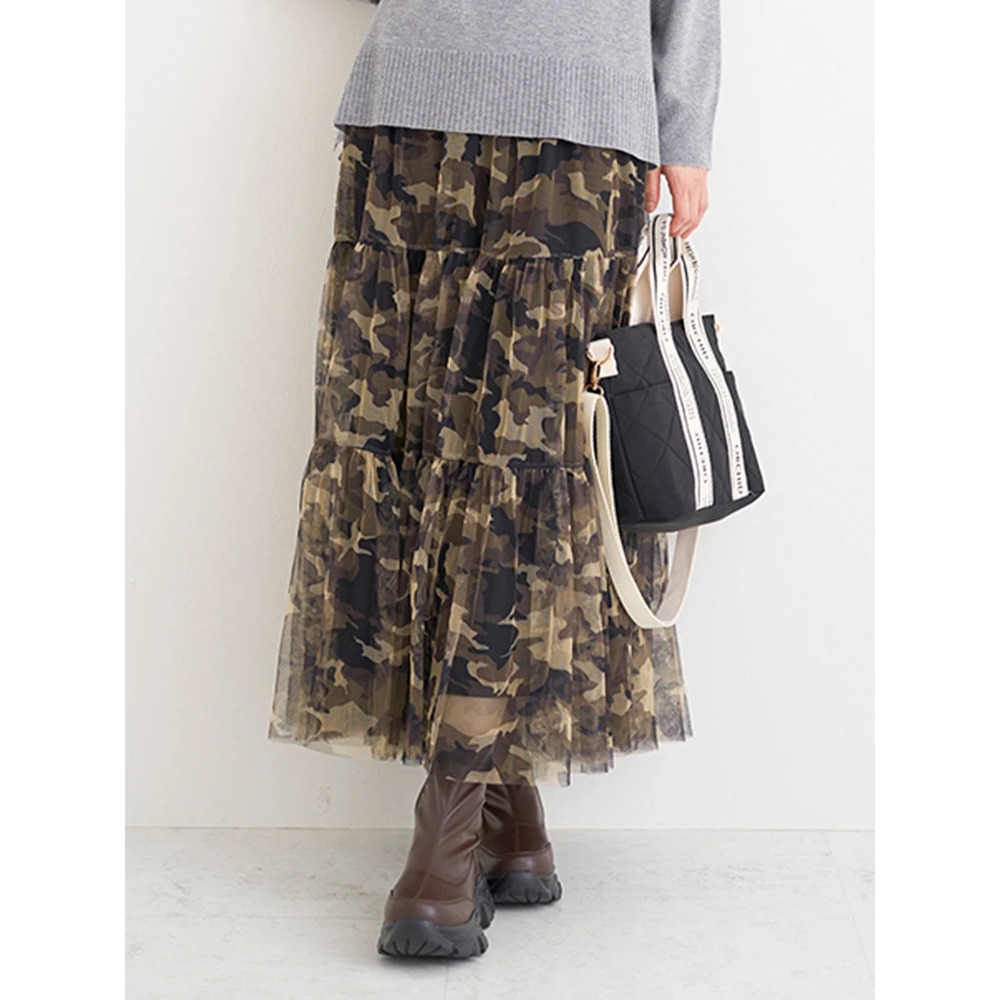 チュールティアードスカート(レオパード柄・迷彩柄)15