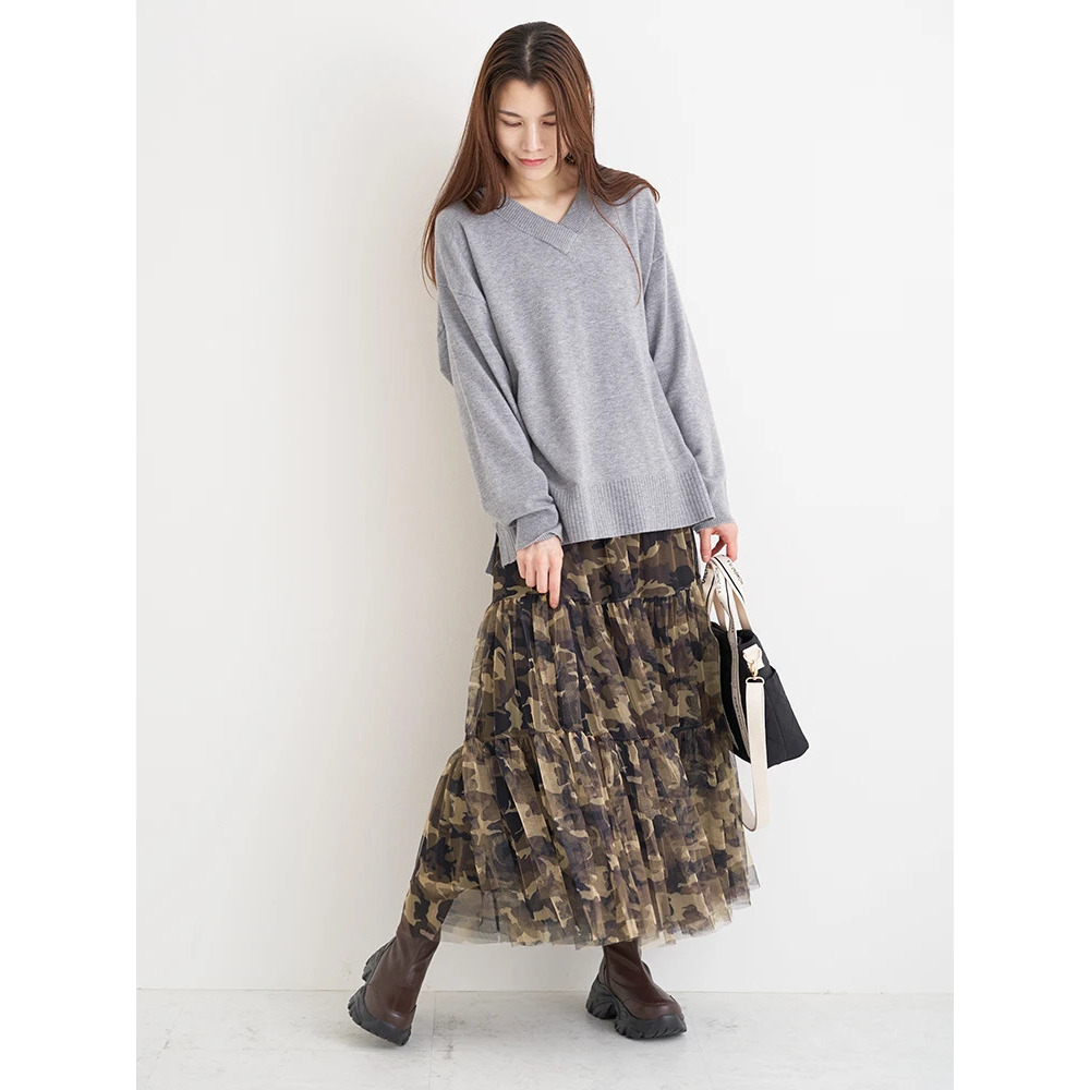 チュールティアードスカート(レオパード柄・迷彩柄)17