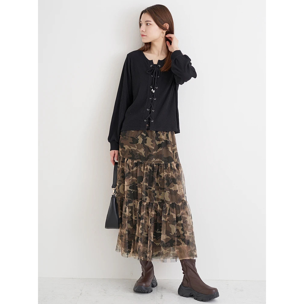 チュールティアードスカート(レオパード柄・迷彩柄)19