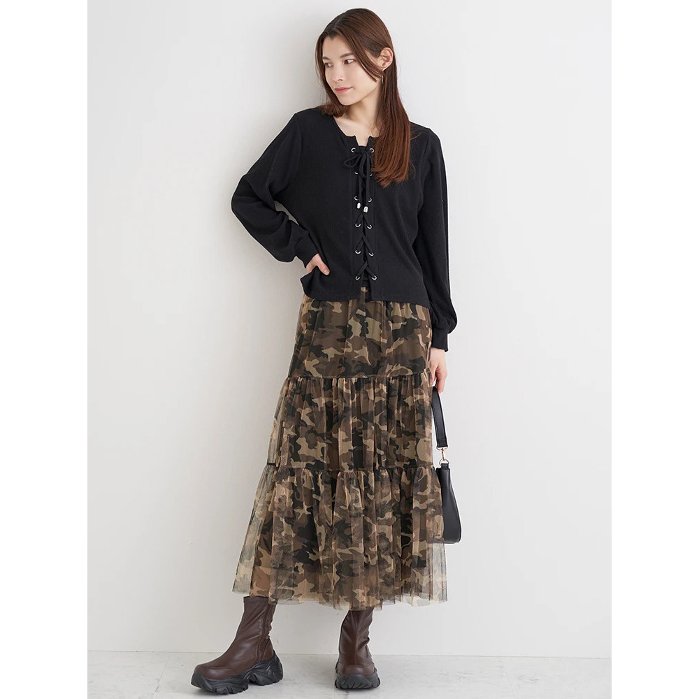 チュールティアードスカート(レオパード柄・迷彩柄)20
