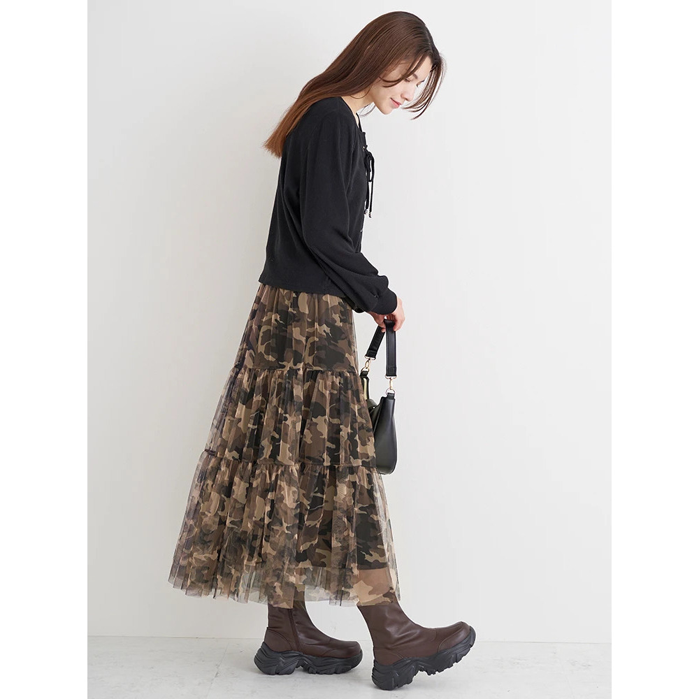 チュールティアードスカート(レオパード柄・迷彩柄)21