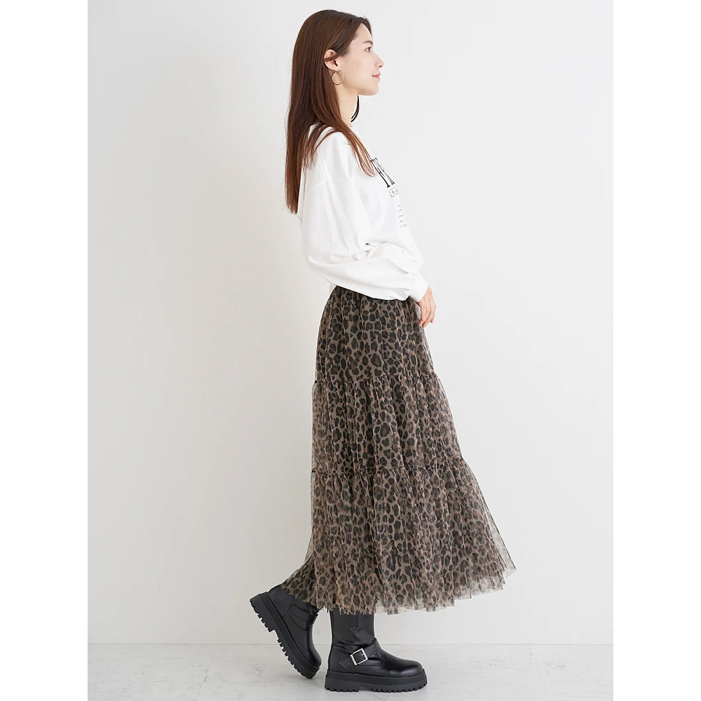 チュールティアードスカート(レオパード柄・迷彩柄)8